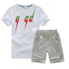 2-7 Ans Enfants Designer Ensembles Été Haute Qualité T-shirt Pantalon Ensemble Marque Impression Enfants 2 Pièce 100% Coton Vêtements Bébé Garçons Fille Mode Appare1