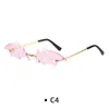 Lunettes de soleil 2023 personnalité chauve-souris pour femmes hommes sans monture UV400 miroir dames lunettes de soleil en plein air fête femme lunettes