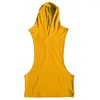 Heren Tank Tops Jongens Gym Kleding Heren Bodybuilding Hooded Top Heren Mouwloos T-shirt Running Vest Workout Sportkleding