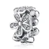 Pandora-925 Sterling Silver Dangle Charms Van Pandoradi's New Magnolia Beaded Daisy Embellishments Ornament for Pandora Charm Bracelet, gratis Pandora Box