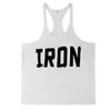 Herrtankstoppar Herrgymträning Bodybuilding Tank Tops y Back Fitness Thin Shoulder Strap Muscle Fit Stringer Printed Extreme Tee 230608