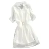 Robes décontractées de base Robe en mousseline de soie avec corset Robe de soirée femme de luxe Mode d'été Deux pièces Robe de bal formelle Lâche Top blanc 230608