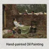 Canvas Art Good Neighbours John William Waterhouse Painting Reproduction Hand Painted Portrait Artwork for Club Bar Wall Decor