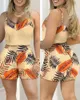 Womens Two Piece Pants Pieces Suit Summer Holiday Sleeveless Floral Print Top Set Loungewear Shorts Casual Outfits 230608