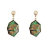 Dangle Earrings E7592 ZWPON Iridescent Resin Geomatric Irregularity Heptagon Drop For Women Brand Boutique Jewelry Geometric