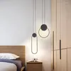Hängslampor nordiska moderna enkelhetskronor för matsal kök ö svart guld hängande lampa lång upphängningstråd belysning