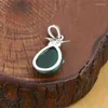 Charms 925 Sterling Silver Jewelry Retro Thai Män och kvinnor Pengar Bag Marcsey Inlaid Green Agate Pendant