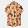 Heren T-shirts Trendy Beach Shirt Korte mouw Single Breasted Banana Printing Man Anti-pilling Casual Streetwear