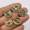 Charms Apdgg 5st Natural Pupa Abalone Shell Micro Pave Cz Cubic Zirconia Coin Stars Pendant For Necklace Jewelry Making DIY