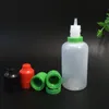 Partihandel PE 50 ml plastdroppsflaskor med barnsäkert manipulationslock LDPE E flytande tom flaska lmawn