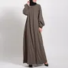 Ethnic Clothing 2023 Fashion Basic Plain Nida Abaya High Quality Muslim Women Modest Simple Dress EID Ramadan Islamic