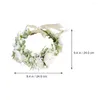 Decorative Flowers Adjustable Flower Wreath Headband Floral Garland Headpiece Wedding Hair Accessories For Brides