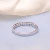 Wedding Rings AEAW 14k White Gold 025ctw 2mm DF Round Cut Engagement Lab Grown Diamond Band Ring for Women 230608