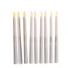 Pacote de 12 velas amarelas cintilantes remotas velas de LED velas de plástico sem chama remoto afuniladas bougie led para decoração de jantar 230608