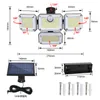 Outdoor Wall lamp Solar Lights, 333 LED Motion Sensor Flood Light, 4 Heads with 3 Mode, IP65 Waterproof, Remote Security Light garage landscape garden