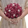 Fiori matrimonio Bellissimi in magazzino Nastro d'avorio Splendide perle Bouquet da sposa con perline Mazzi da damigella d'onore