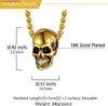 Collares pendientes U7 Joyería de cremación para cenizas para mujeres Hombres Acero inoxidable Chapado en oro Cráneo gótico Collar Urna Colgante T230609