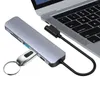 4K30Hz 포트 USB3.0이 포함 된 전원 어댑터 6-in-1 허브 데이터 전송을위한 Multiport Dongle S-D/TF 카드 리더