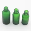 2021 10 15 ml 20 30 ml Flacon compte-gouttes en verre vert givré avec bouchon en bambou Bouteille en verre d'huile essentielle8876