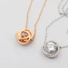 new Necklaces Designer Necklace For Women New Style Designer Diamond Women Flower Type Super Shiny Rhinestone Pendant Chain Wedding Gift Designer Jewelry Best qual