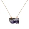 Pendentif Colliers Top Grade Violet Améthystes Druzy Geode Collier En Cristal Brut Taille Irrégulière Pierres Précieuses Bijoux Cadeau Pour Femmes Fille