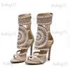 Sandales New Hollow out Rhinestone High Heel Fish Mouth Sandals pour femmes à talons fins Disponible en taille 42 T230609