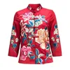 Kvinnors blusar kvinnors kinesiska stil kappjacka med stativ krage och retro tunga broderier för vårens höstmode kläder