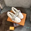 Designer autumn winter wool lamb boots fur shoes with embroidered bowknot cute peas shoe warm cotton lazy