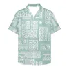 Camicie casual da uomo Totem tribale polinesiano delle Fiji Tatuaggio Fiji Stampe Estate Camicia hawaiana da uomo di alta qualità Manica corta con risvolto Spiaggia