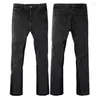 Jeans masculino de alta qualidade azul fino liso emendado flare streetwear grafite patchwork em branco calça jeans com corte de bota