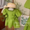 Familie Passende Outfits Kleidung Frühling Sommer Hemd Nette Schleife Mutter Tochter Weiche Baumwolle Dres Langes Kleid Baby Mädchen 230608