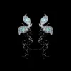 Wedding Hair Jewelry Fairy Ear Headwear Crystal Hairpin Butterfly Tassel Side Clip Delicate Bridal Accessories 230609