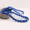 Цепи Топ натуральное ожерелье из кайанита для женщин-леди-мужчины исцеляют Luck Love Crystal Stone круглые круглые бусины длинный 6-14 мм