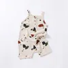 Rompertjes born Cotton Infant Body Mouwloos Baby Jumpsuit Summer Girl Boy Onepiece 230608