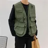 Hommes gilets Hip Streetwear sans manches hommes multi-poches hommes manteau extérieur Hop Cargo mode veste gilet outillage