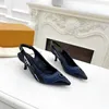 Woman Slingback Heel Shoes Kitten-heel Loafer Designer Pump Black Heels Sandal Ballet Flat Dress Shoe Pointed Toe Wedding Lady