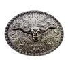 Ceintures Gravé Animal Cowboy Ceinture Boucle Têtes De Taureau Western Pour Hommes Femmes Goutte