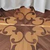 Walnut Geometrical Designed Blommande mönster Tile Hemförbättring Naturlig medaljong Inlay Home deco Skräddarsydd tapetmarknadsmattor