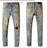 Men's Jeans Special Offer High Street Blue Ripped Men's Patch Slim Fit Stretch Black Denim Pants Casual Trousers Wholesale Price 688