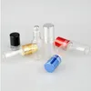 100 Stück 5 ml ätherisches Öl Flasche Glasrolle auf Parfüm für Öle Leerer Kosmetikkoffer mit Stahlperlen Rollor Bkedu