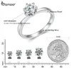 Anneaux de mariage 08CT Bague ronde en plaqué or 14 carats pour femmes D Couleur VVS1 EX Lab Diamant Fiançailles 925 Argent Sterling 230609