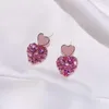 Kolczyki Dangle 2023 Glitter Pink Acryl Letter Heart Women's Lśniące duże geometryczne serca moda walentynki dala dar w Kobiece kolczyki