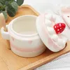 Pratos Criativos Sweety Cake Prato Bonito Forma De Desenho Animado Triângulo 3D Decoração De Morango Tigela De Sopa Rosa Home Sobremesa Utensílios de Mesa