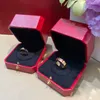 3mm 4mm 5mm 6mm Titanium Steel Sier Love Ring Men and Women Rose Gold Jewelry for Lovers Couple Rings Gift with Drill Wite Box