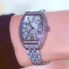 Zegarwatki kobiety oglądają 2023 słynne luksusowe marki Diamond Square Numerals Silver Female Nagarstki zegarki Montre Femme