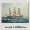 Marine Landscapes Canvas Art Clipper Ship at Sea Hand Painted Frank Vining Smith Painting for Studios Office Decor