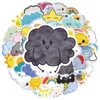 50Pcs Cute Cartoon Weather Stickers Lovely Clouds Star Sun Graffiti Stickers for DIY Luggage Laptop Skateboard Motorcycle Bicycle Stickers