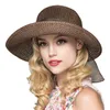 Chapéus largos da borda Bowknot Beach Sun Hat's Hat dobrable Fisherman Summer Sunshade Mens Garden