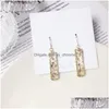 Dangle Lustre Vintage Tempérament Rectangar Shell Boucles D'oreilles Blanc Mticolor Crused Boucle D'oreille Doux Mignon Bijoux Pour Femmes Drop Deli Dhqtc