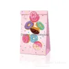 Подарочная упаковка Donuts Dessert Party Candy Back День рождения торт выпечка масла коричневый бумажный пакет22x12x8 см. Капля доставка OT39V